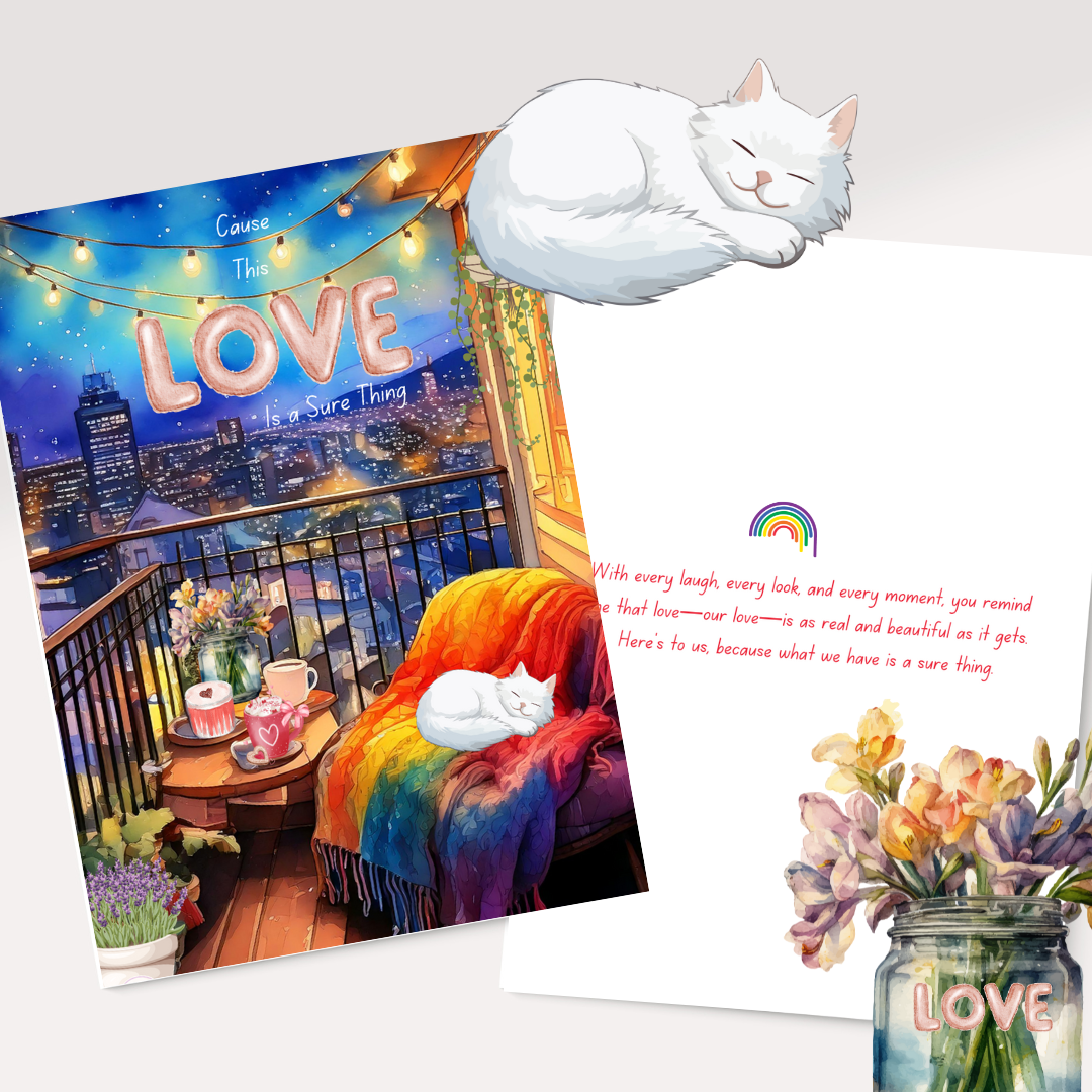 Lot de cartes de Saint-Valentin Queer Love – Célébrez les histoires d'amour LGBTQ+ | Lien Canva personnalisable, prêt à imprimer ou à utiliser en ligne