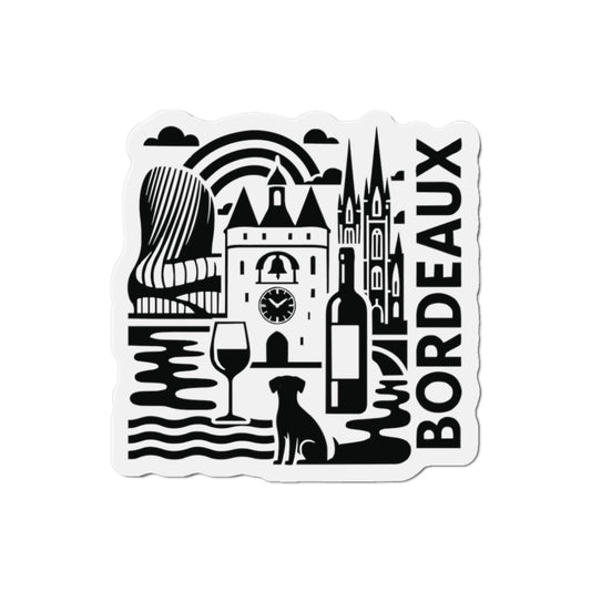 Bordeaux Cityscape Magnet – French Travel Art for Dog & Wine Lovers | Minimalist Souvenir