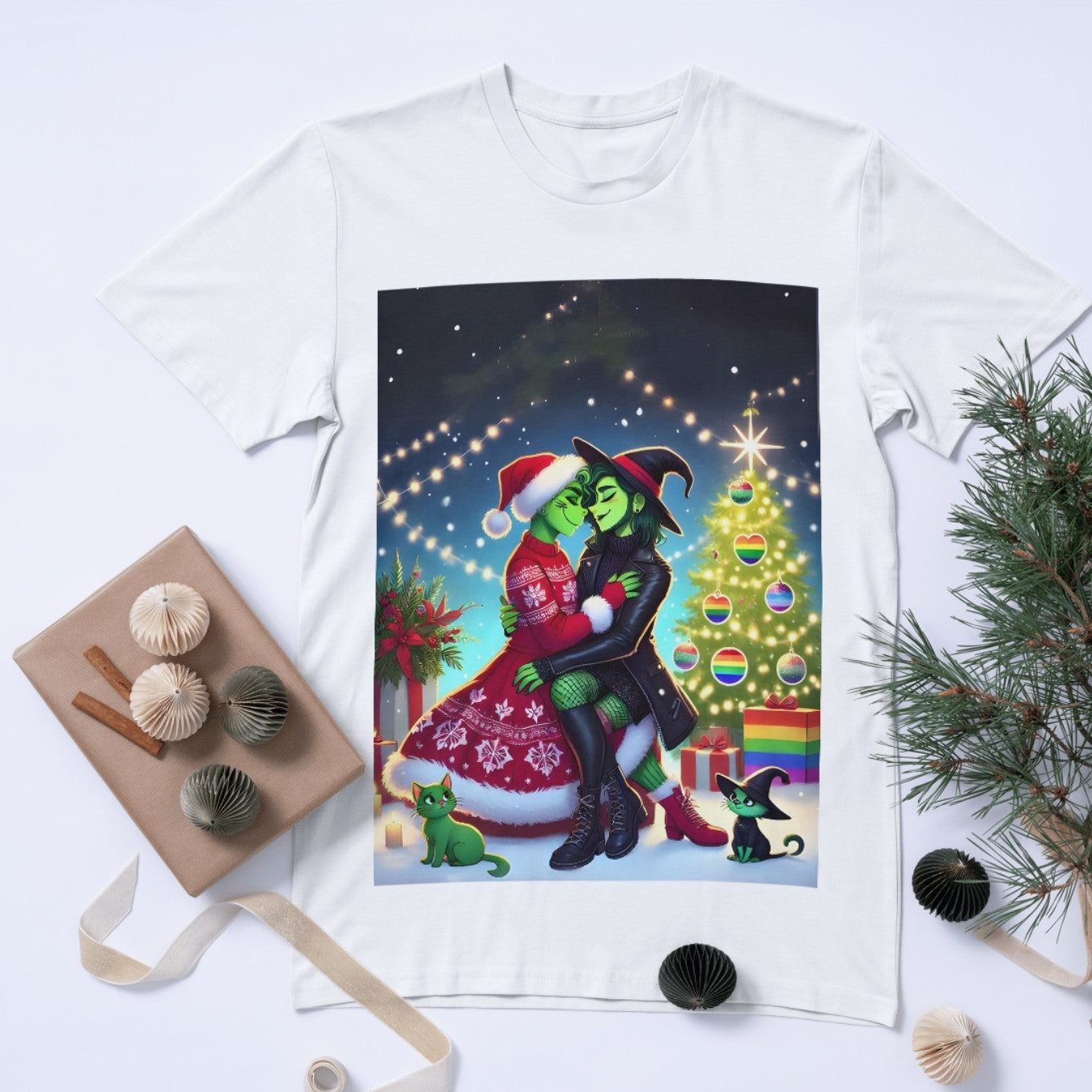 The Wicked & Grinch Lesbian Couple Art – Printable 5x7 PDF & 16x20 PNG Posters – Perfect for Wall Art, Stickers, Shirts, and More!