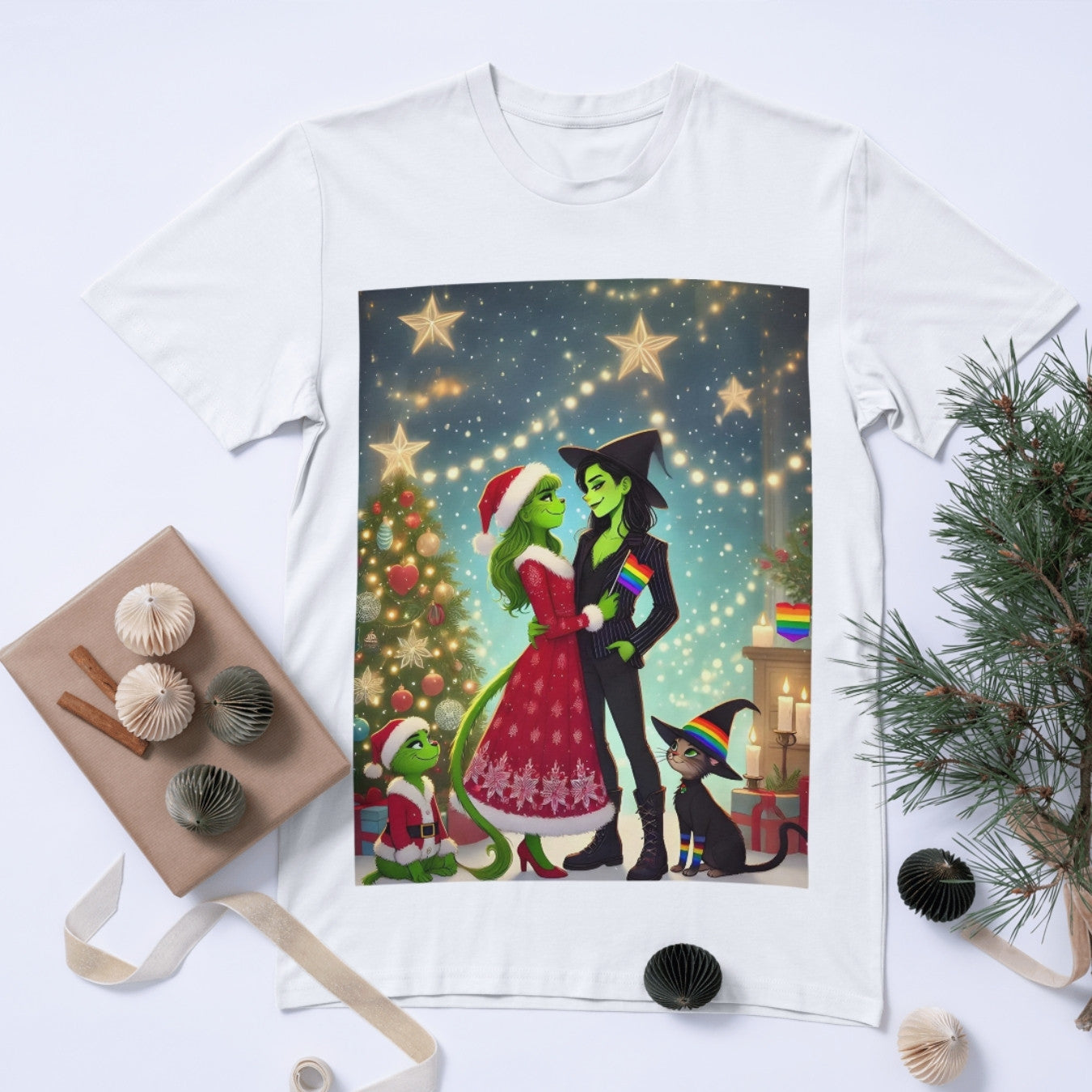 The Wicked & Grinch Lesbian Couple Art – Printable 5x7 PDF & 16x20 PNG Posters – Perfect for Wall Art, Stickers, Shirts, and More!