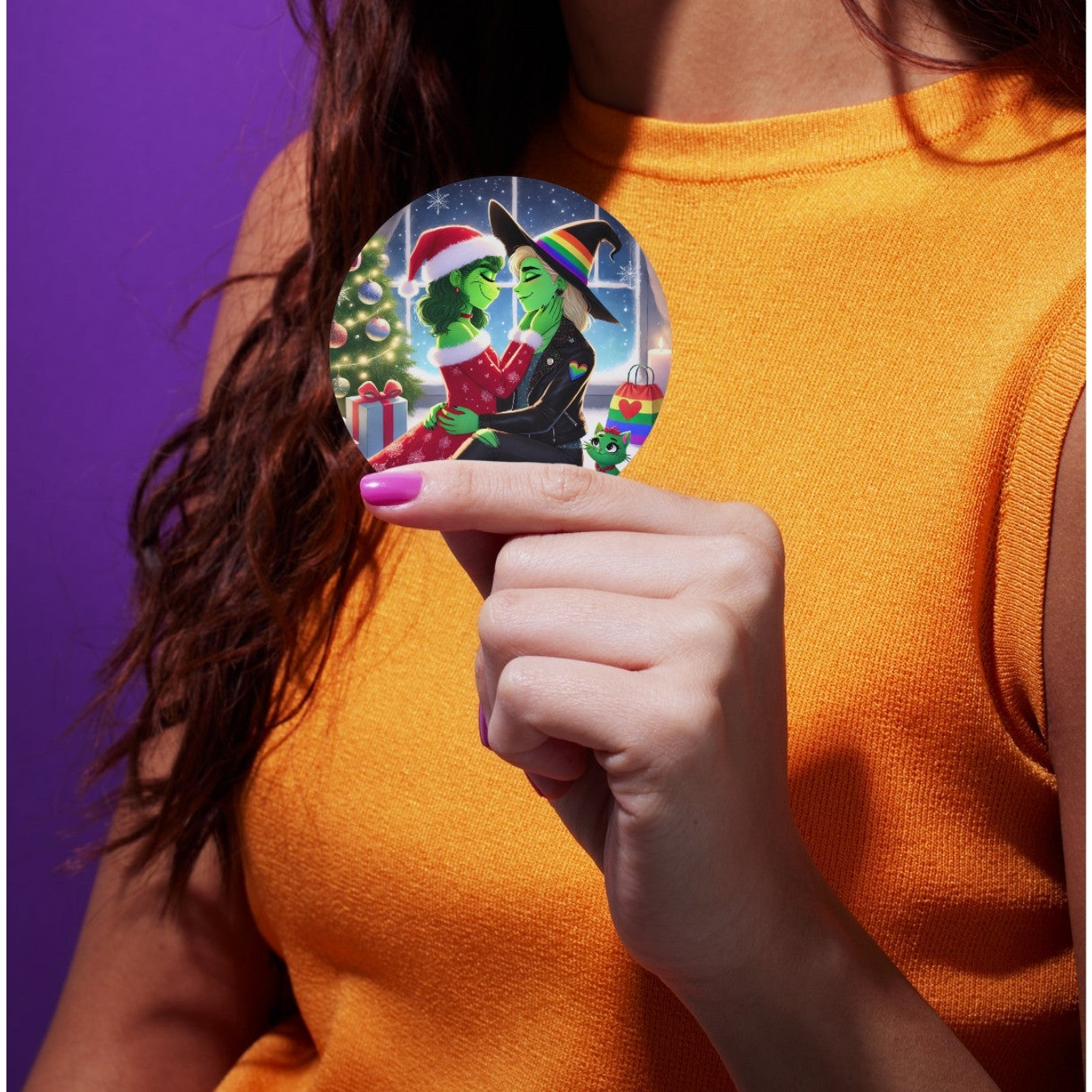 The Wicked & Grinch Lesbian Couple Art – Printable 5x7 PDF & 16x20 PNG Posters – Perfect for Wall Art, Stickers, Shirts, and More!