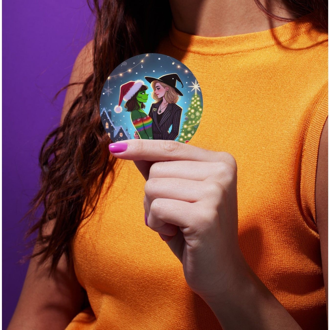 The Wicked & Grinch Lesbian Couple Art – Printable 5x7 PDF & 16x20 PNG Posters – Perfect for Wall Art, Stickers, Shirts, and More!