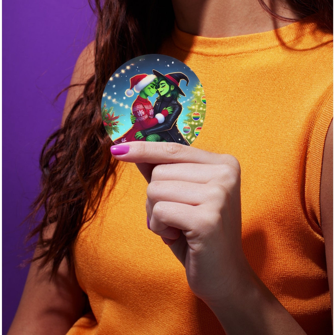 The Wicked & Grinch Lesbian Couple Art – Printable 5x7 PDF & 16x20 PNG Posters – Perfect for Wall Art, Stickers, Shirts, and More!