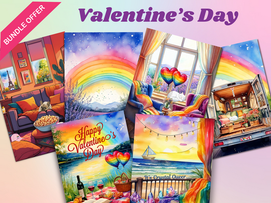 Cartes de Saint-Valentin inclusives – Thème LGBTQ+, lien Canva, personnalisables, prêtes à imprimer ou à utiliser numériquement