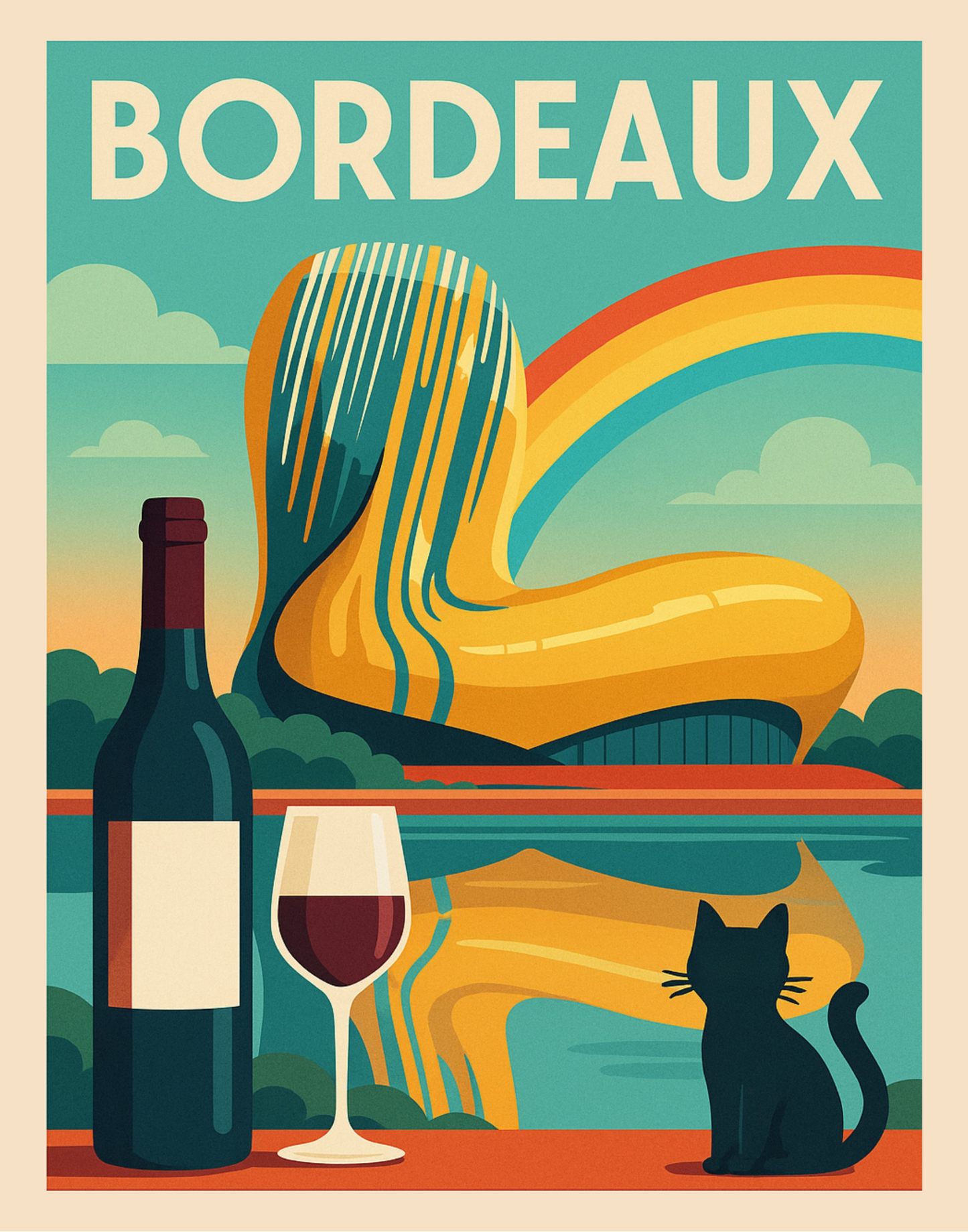 Bordeaux – La Cité du Vin Poster | A Drop of Rainbow CollectionPoster