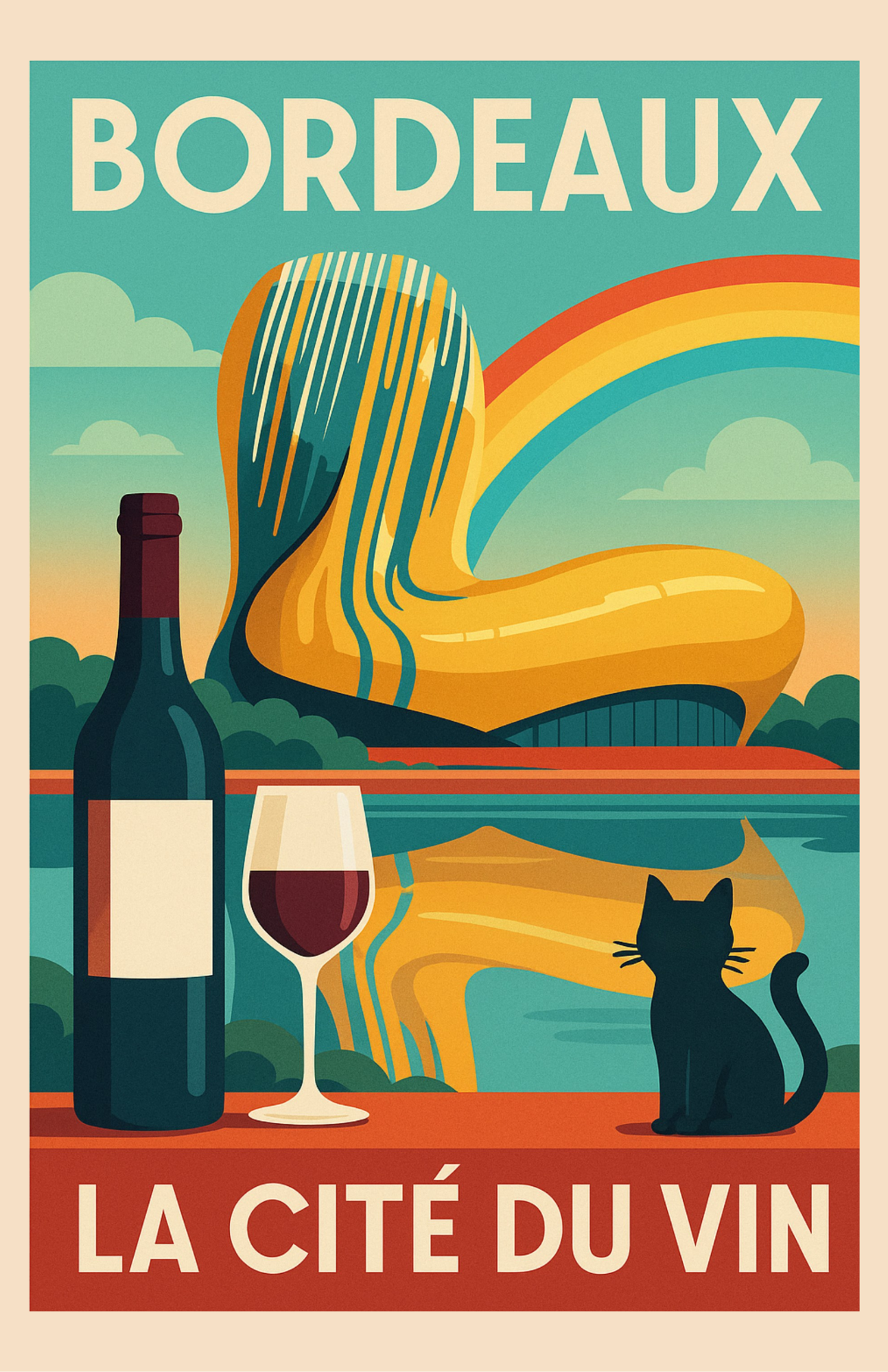 Bordeaux – La Cité du Vin Poster | A Drop of Rainbow CollectionPoster