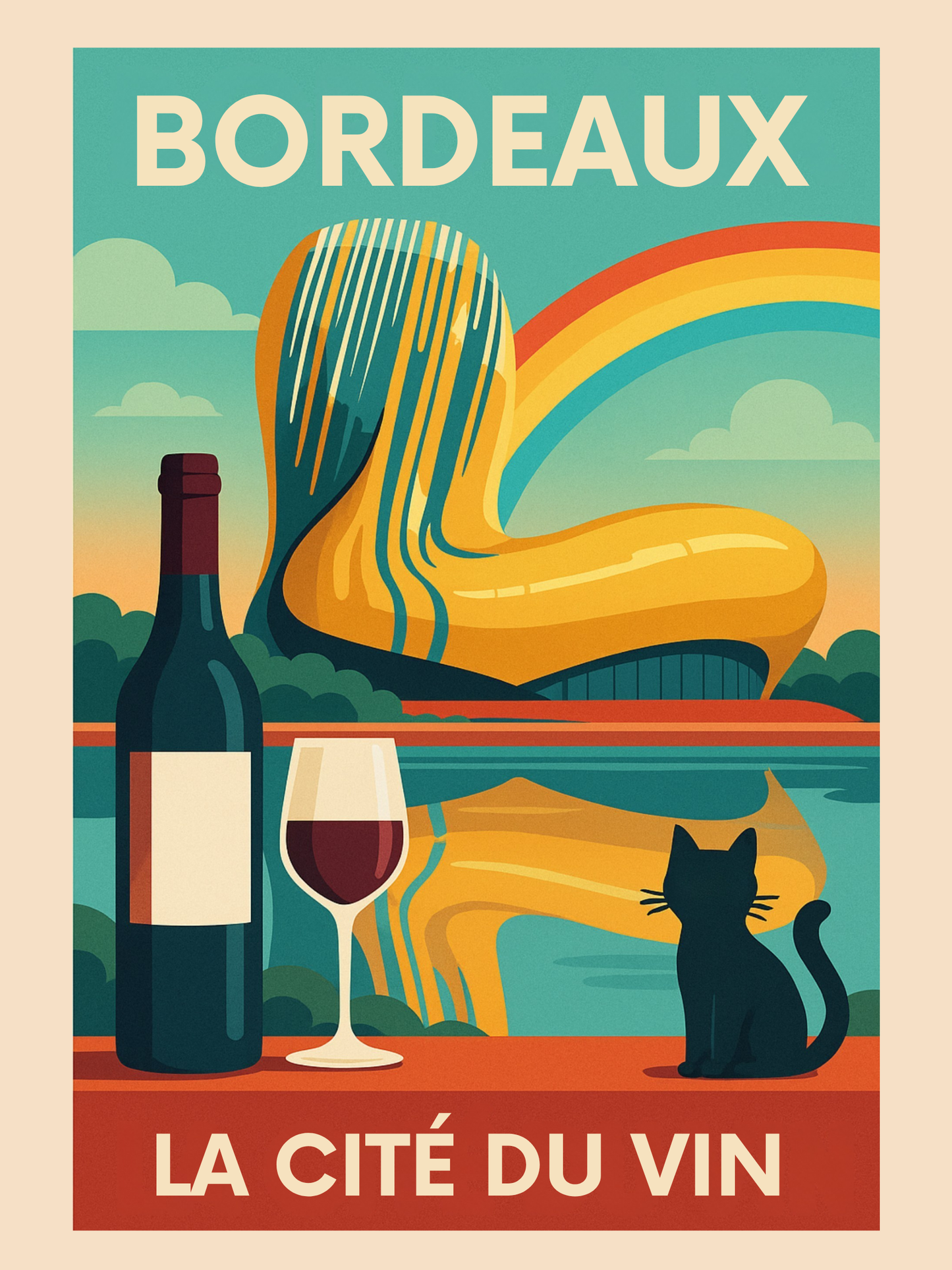 Bordeaux – La Cité du Vin Poster | A Drop of Rainbow CollectionPoster
