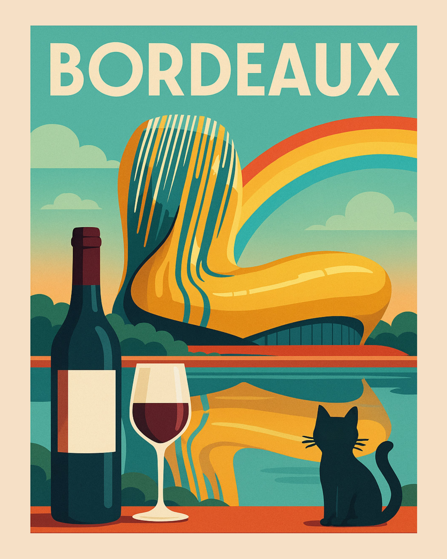 Bordeaux – La Cité du Vin Poster | A Drop of Rainbow CollectionPoster