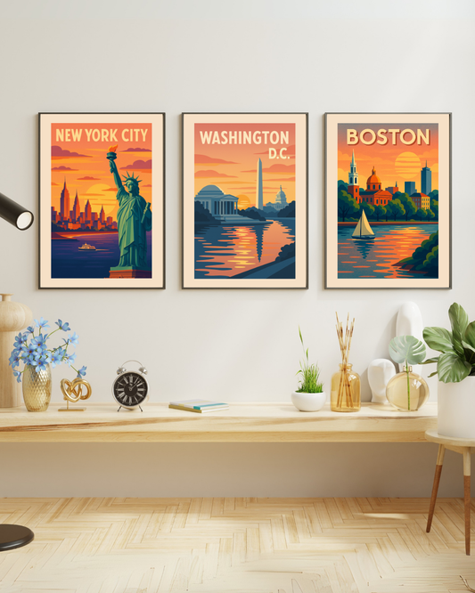 🌆 Skylines of the East – Digital Travel Poster Collection