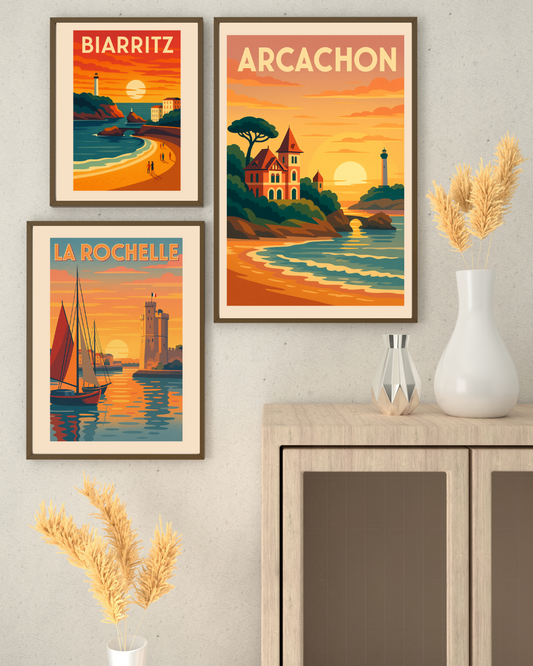 🌅 La Vie en Cote – Digital Travel Poster Collection