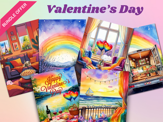 Inclusive Valentine’s Day Cards - LGBTQ+ Themed, Canva Link, Customizable, Ready to Print or Digital Use